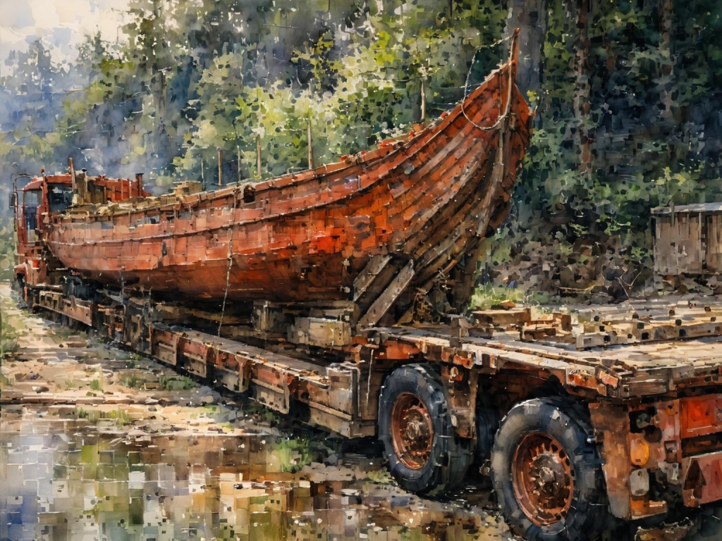 Abfahrt Wikingerschiff Transport