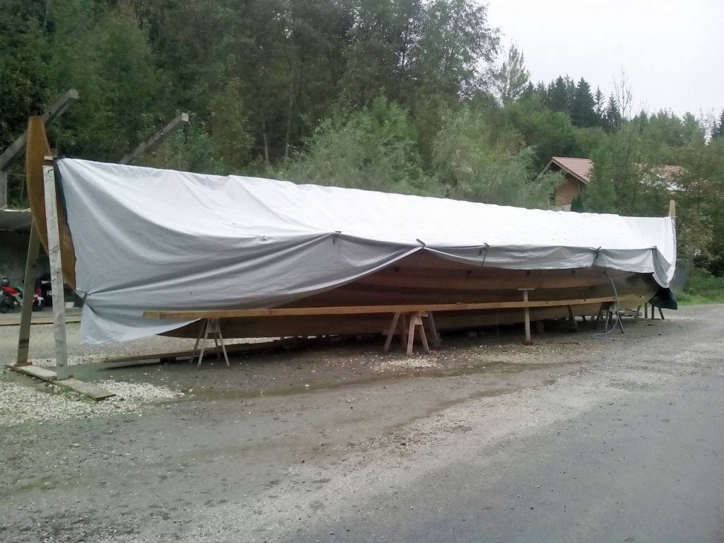 Dachkonstruktion fürs Wikingerschiff