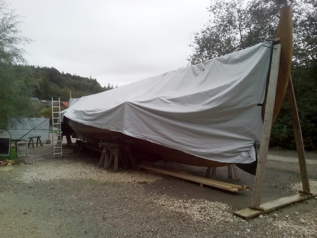 Dachkonstruktion fürs Wikingerschiff